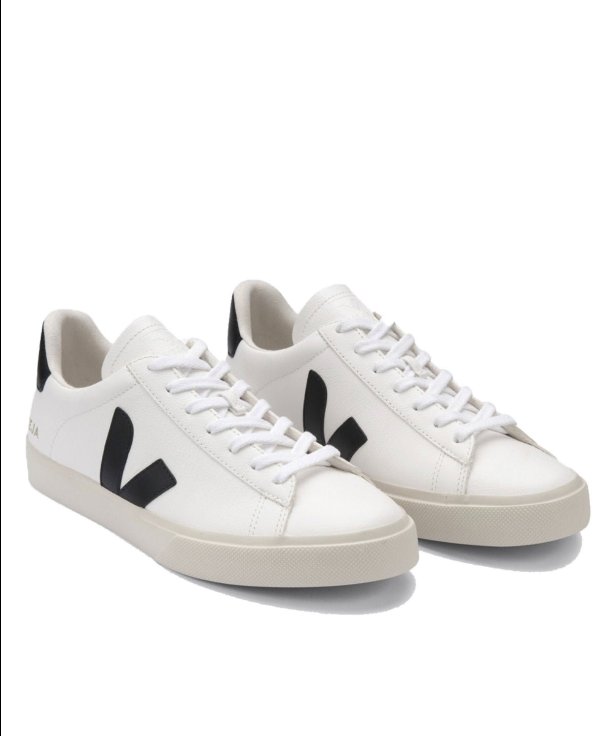 VEJA Campo Chrome-free LEATHER EXTRA WHITE-BLACK SNEAKERS