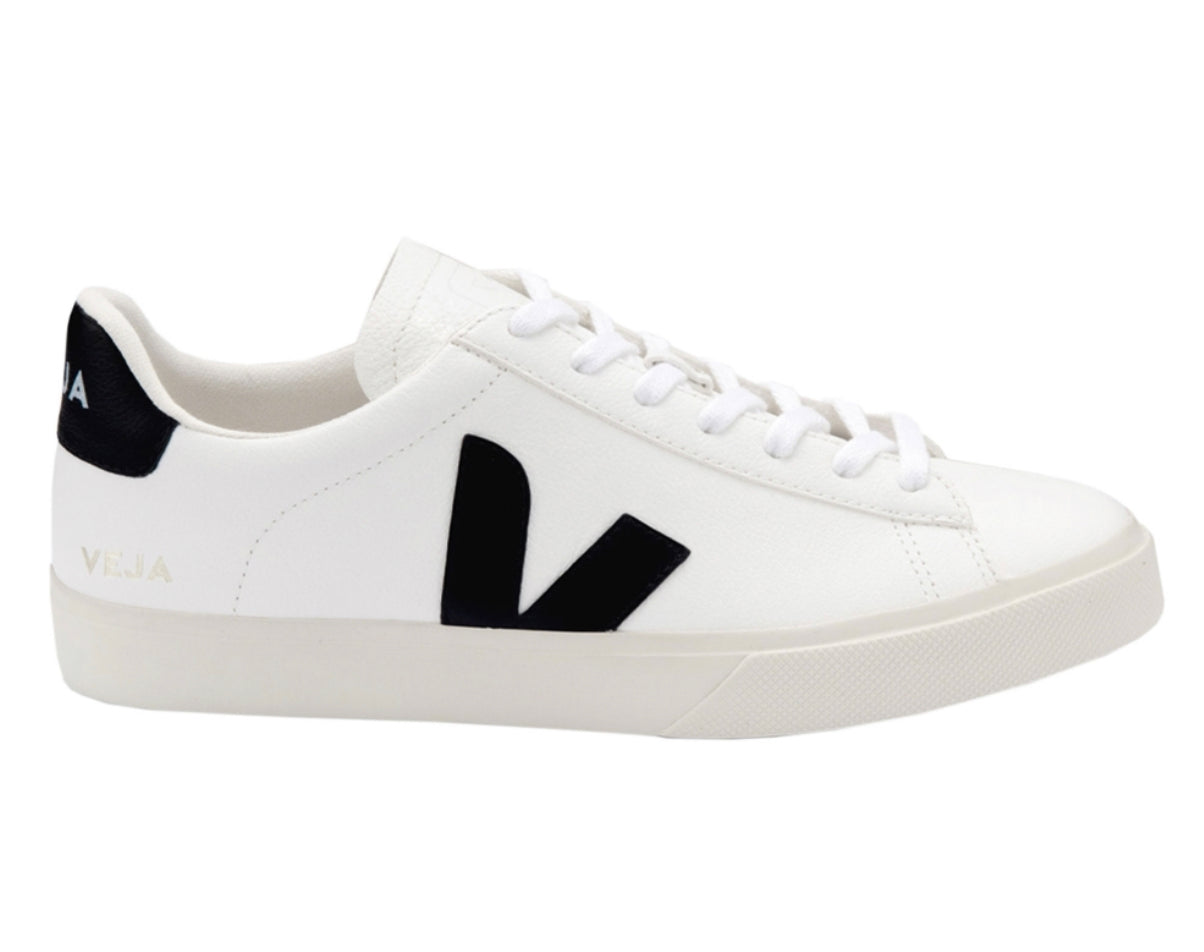 VEJA Campo Chrome-free LEATHER EXTRA WHITE-BLACK SNEAKERS